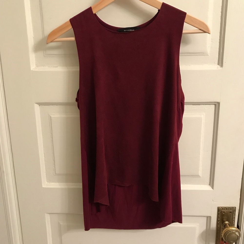 Maroon Micro Suede Tank Top